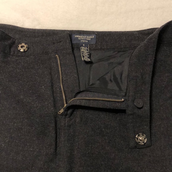 Charcoal Gray Wool Skirt - Picture 2 of 5